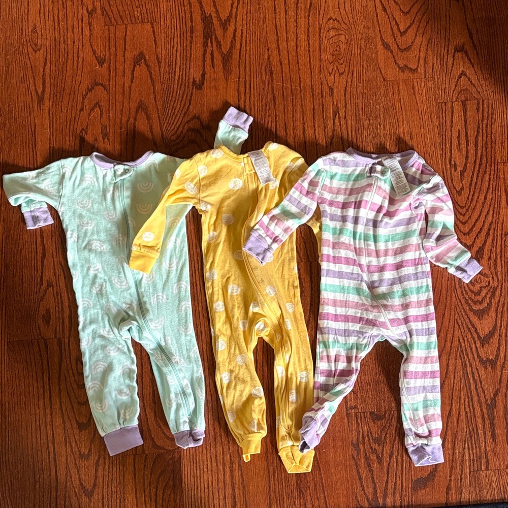 18M Colorful Zippy Pajamas Lot of 3